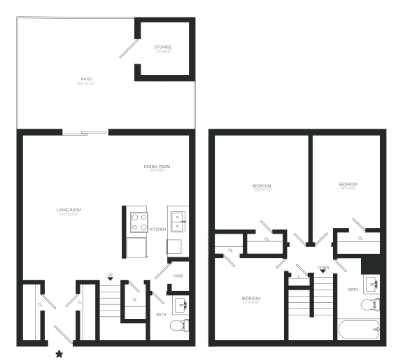 Floor Plans of Baypointe Crossing Apartments in Virginia Beach, VA